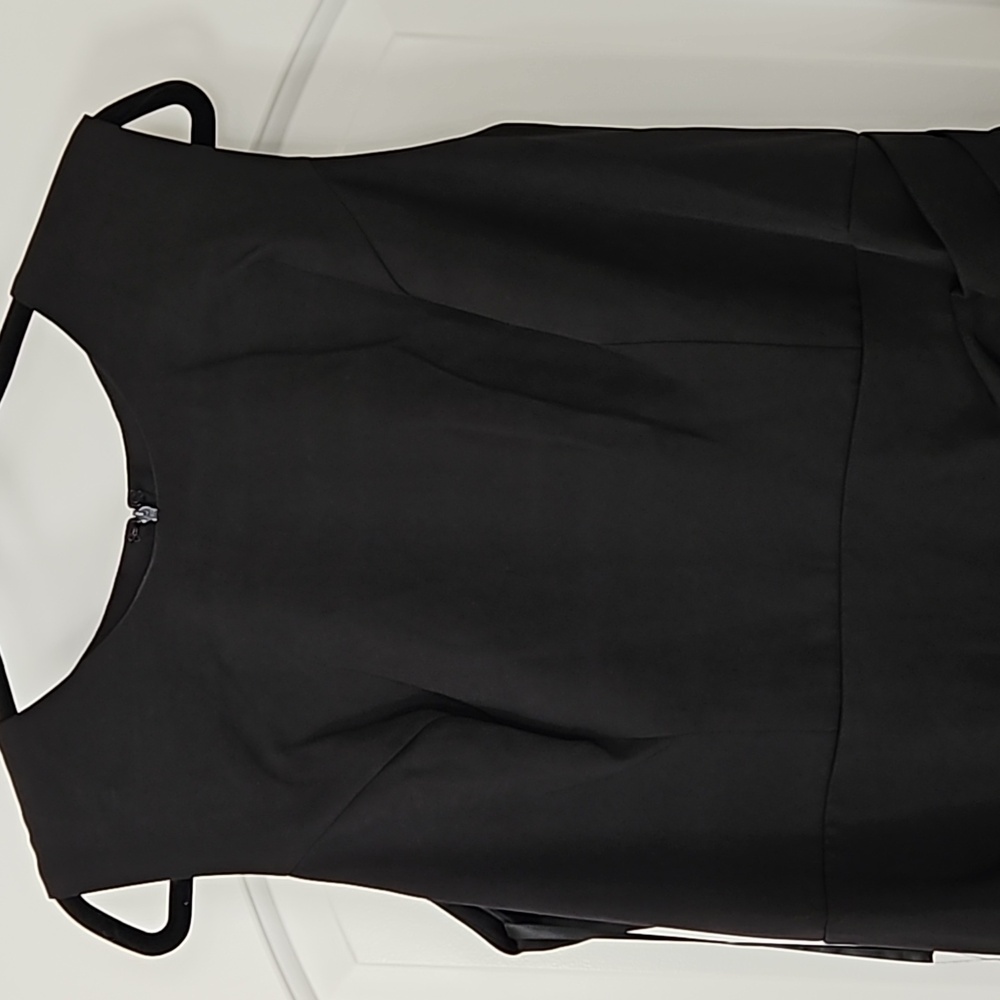 Ieena for Mac DuggalSleeveless Faux Wrap Dress with Feather Detail - Picture 6 of 6